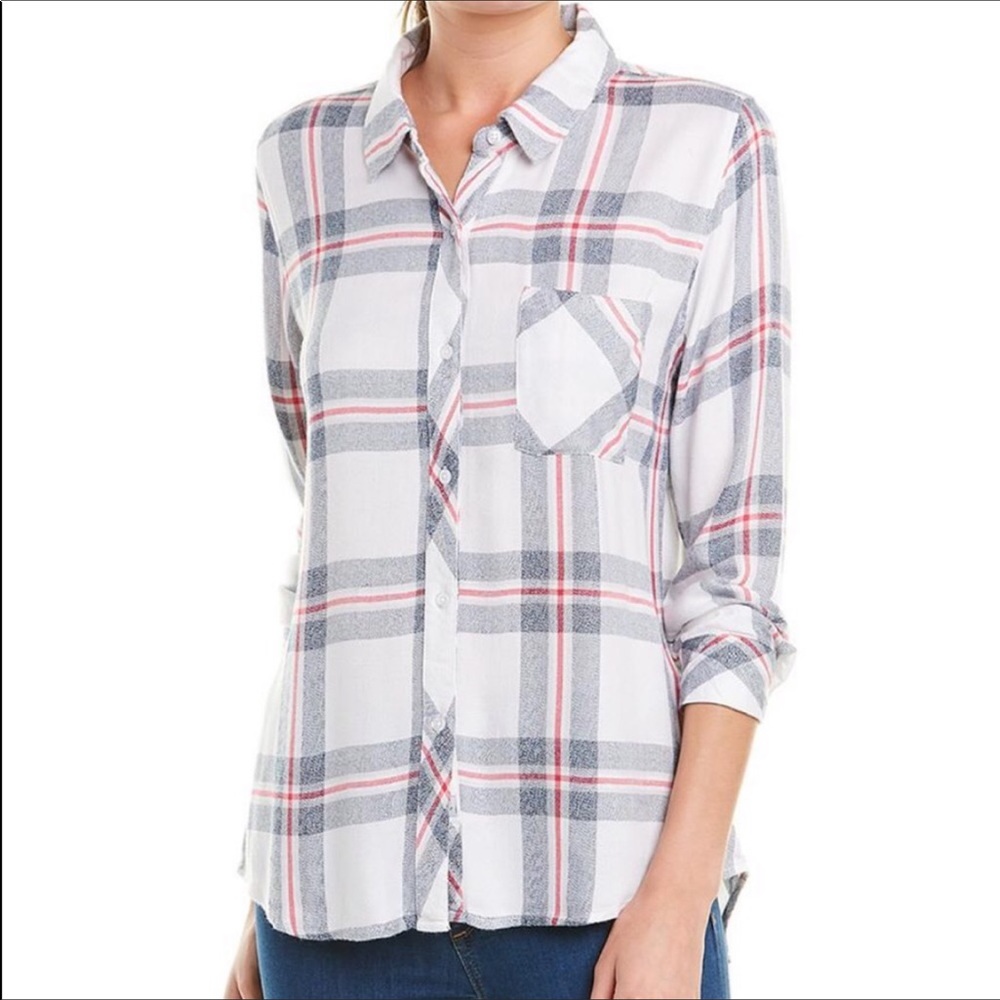 Rails Hunter Melange Blue White Red Button Down S… - image 2
